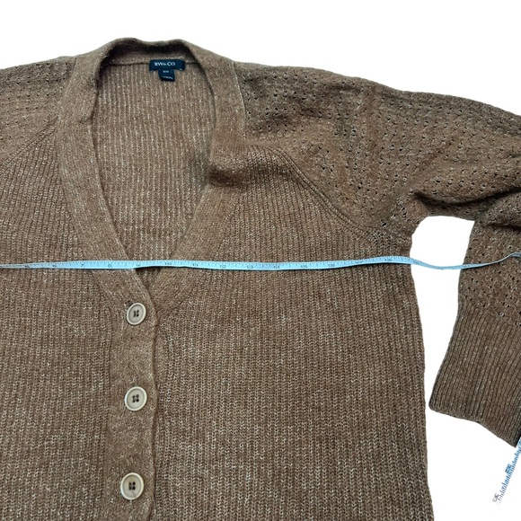 RW&Co Brown V-Neck Cropped Cardigan Size M - Picture 6 of 8